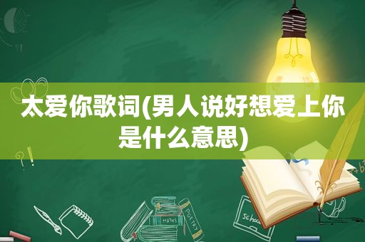 太爱你歌词(男人说好想爱上你是什么意思)