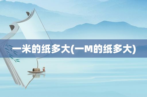 一米的纸多大(一M的纸多大)