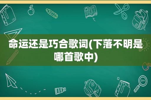 命运还是巧合歌词(下落不明是哪首歌中)