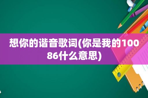 想你的谐音歌词(你是我的10086什么意思)