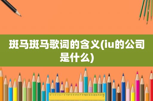 斑马斑马歌词的含义(iu的公司是什么)
