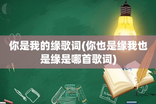 你是我的缘歌词(你也是缘我也是缘是哪首歌词)