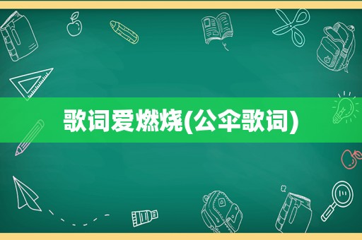 歌词爱燃烧(公伞歌词)