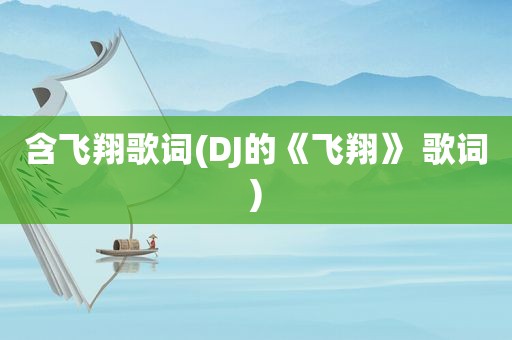 含飞翔歌词(DJ的《飞翔》 歌词)