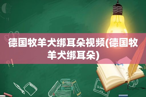 德国牧羊犬绑耳朵视频(德国牧羊犬绑耳朵)