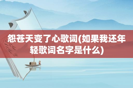 怨苍天变了心歌词(如果我还年轻歌词名字是什么)  第1张