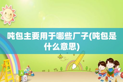 吨包主要用于哪些厂子(吨包是什么意思)