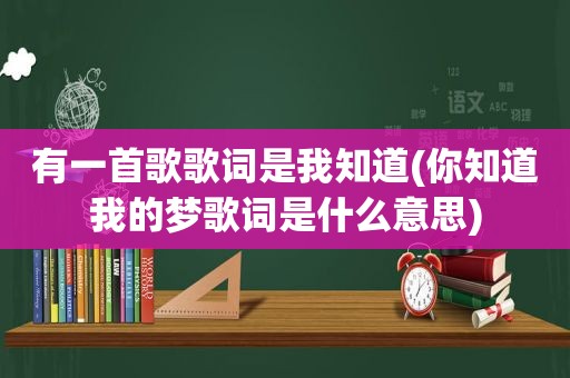 有一首歌歌词是我知道(你知道我的梦歌词是什么意思)