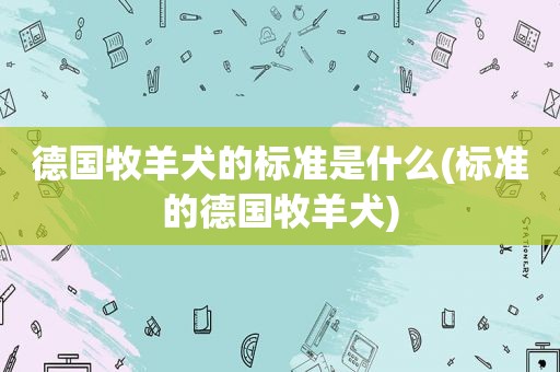 德国牧羊犬的标准是什么(标准的德国牧羊犬)