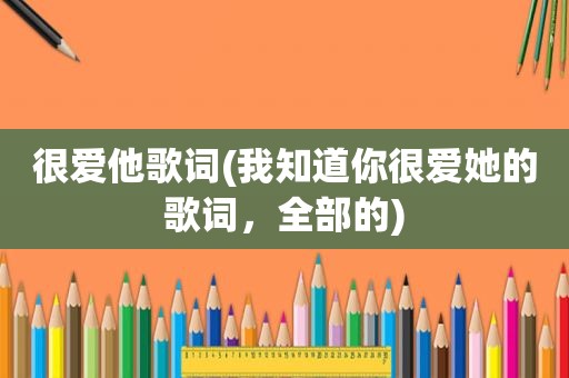很爱他歌词(我知道你很爱她的歌词，全部的)