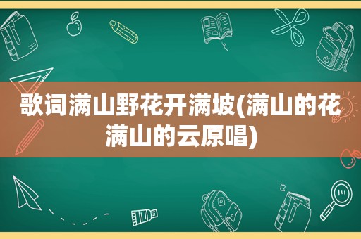歌词满山野花开满坡(满山的花满山的云原唱)