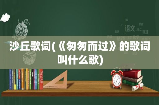 沙丘歌词(《匆匆而过》的歌词叫什么歌)