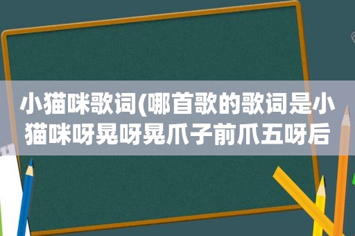 小猫咪歌词(哪首歌的歌词是小猫咪呀晃呀晃爪子前爪五呀后爪四个趾有时露出来)