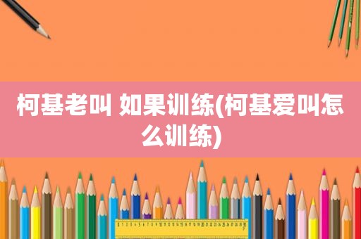柯基老叫 如果训练(柯基爱叫怎么训练)