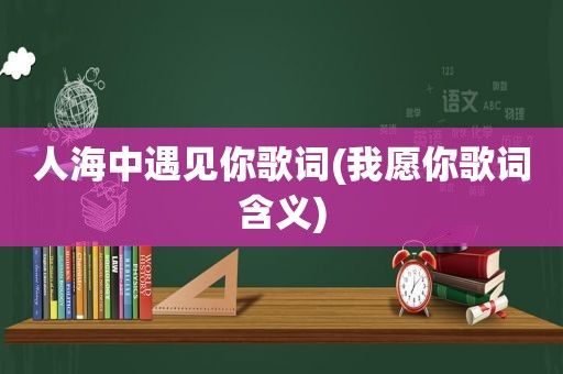 人海中遇见你歌词(我愿你歌词含义)