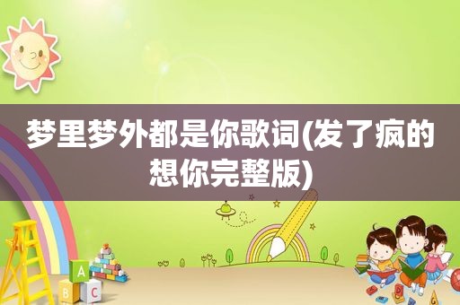 梦里梦外都是你歌词(发了疯的想你完整版)