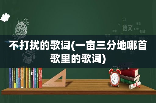 不打扰的歌词(一亩三分地哪首歌里的歌词)