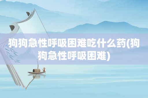 狗狗急性呼吸困难吃什么药(狗狗急性呼吸困难)