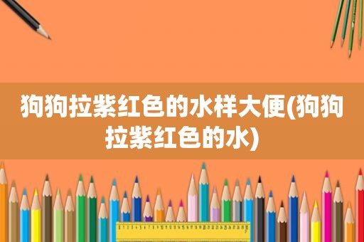 狗狗拉紫红色的水样大便(狗狗拉紫红色的水)
