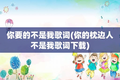 你要的不是我歌词(你的枕边人不是我歌词下载)