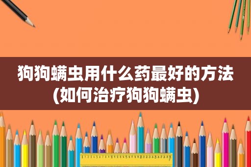 狗狗螨虫用什么药最好的方法(如何治疗狗狗螨虫)
