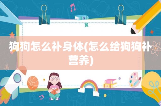 狗狗怎么补身体(怎么给狗狗补营养)