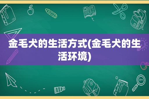 金毛犬的生活方式(金毛犬的生活环境)
