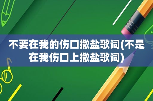 不要在我的伤口撒盐歌词(不是在我伤口上撒盐歌词)