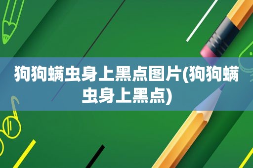 狗狗螨虫身上黑点图片(狗狗螨虫身上黑点)  第1张