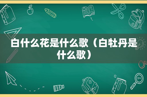 白什么花是什么歌（白牡丹是什么歌）