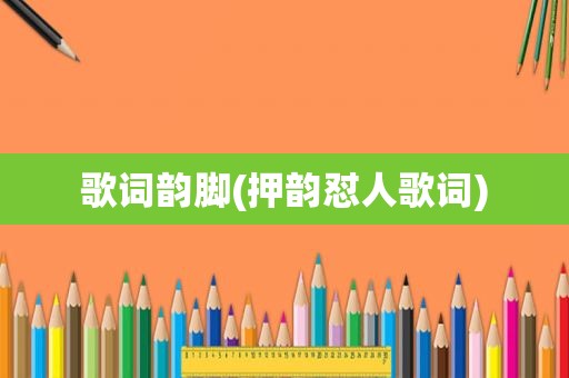歌词韵脚(押韵怼人歌词)