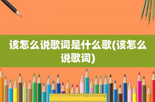 该怎么说歌词是什么歌(该怎么说歌词)