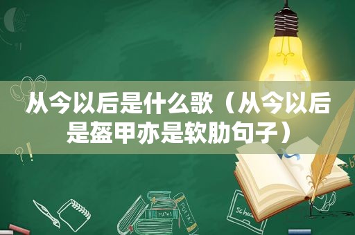 从今以后是什么歌（从今以后是盔甲亦是软肋句子）