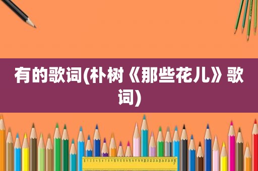 有的歌词(朴树《那些花儿》歌词)
