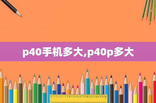 p40手机多大,p40p多大