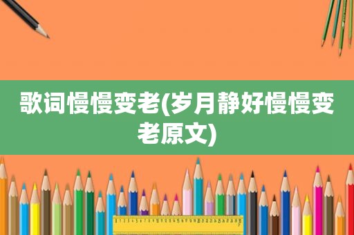 歌词慢慢变老(岁月静好慢慢变老原文)