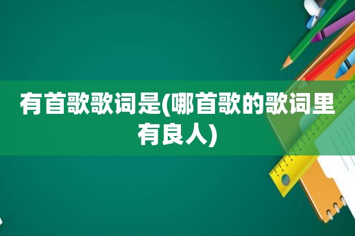 有首歌歌词是(哪首歌的歌词里有良人)