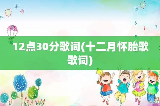 12点30分歌词(十二月怀胎歌歌词)