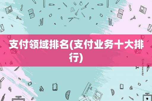 支付领域排名(支付业务十大排行)