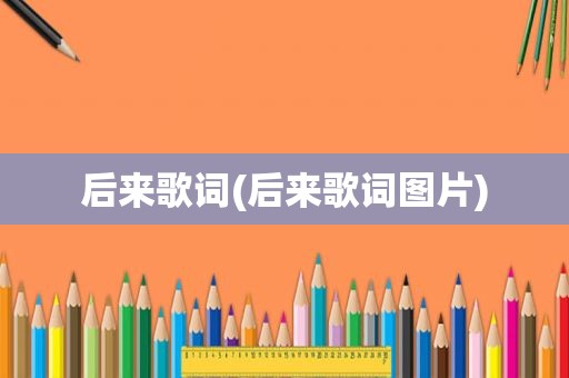 后来歌词(后来歌词图片)