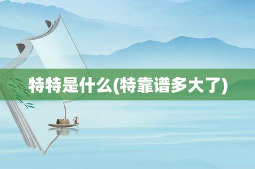 特特是什么(特靠谱多大了)