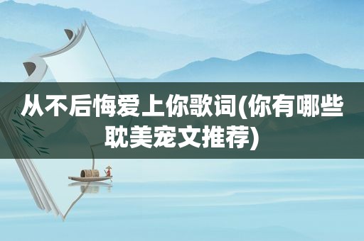 从不后悔爱上你歌词(你有哪些 *** 宠文推荐)