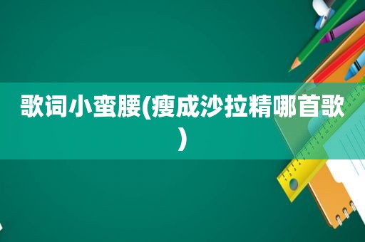 歌词小蛮腰(瘦成沙拉精哪首歌)