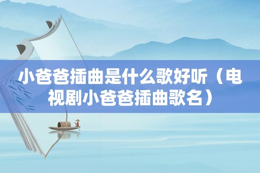 小爸爸插曲是什么歌好听（电视剧小爸爸插曲歌名）
