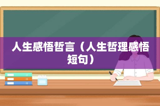 人生感悟哲言（人生哲理感悟短句）