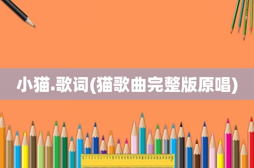 小猫.歌词(猫歌曲完整版原唱)