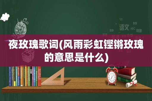 夜玫瑰歌词(风雨彩虹铿锵玫瑰的意思是什么)