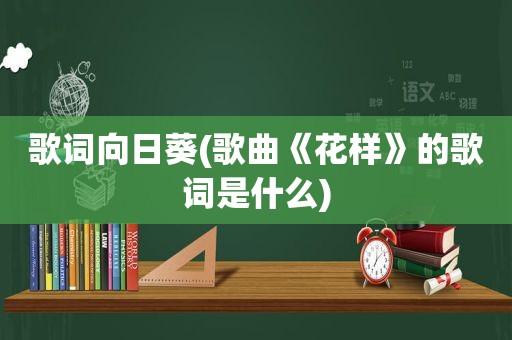 歌词向日葵(歌曲《花样》的歌词是什么)
