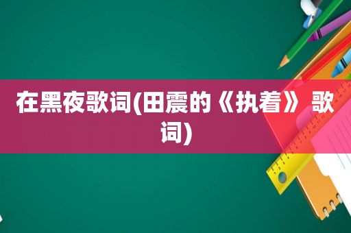 在黑夜歌词(田震的《执着》 歌词)