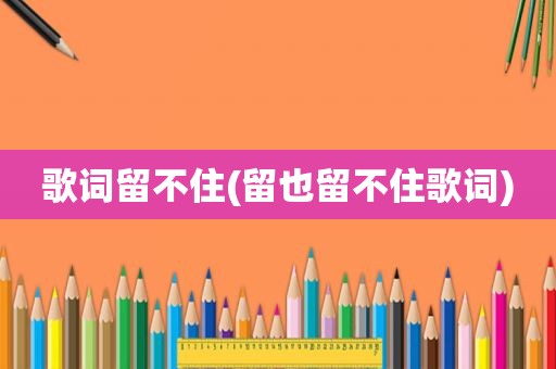 歌词留不住(留也留不住歌词)